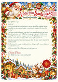 Nice List letter from Santa: personalised editable PowerPoint Christmas letter, festive North Pole workshop artwork.
