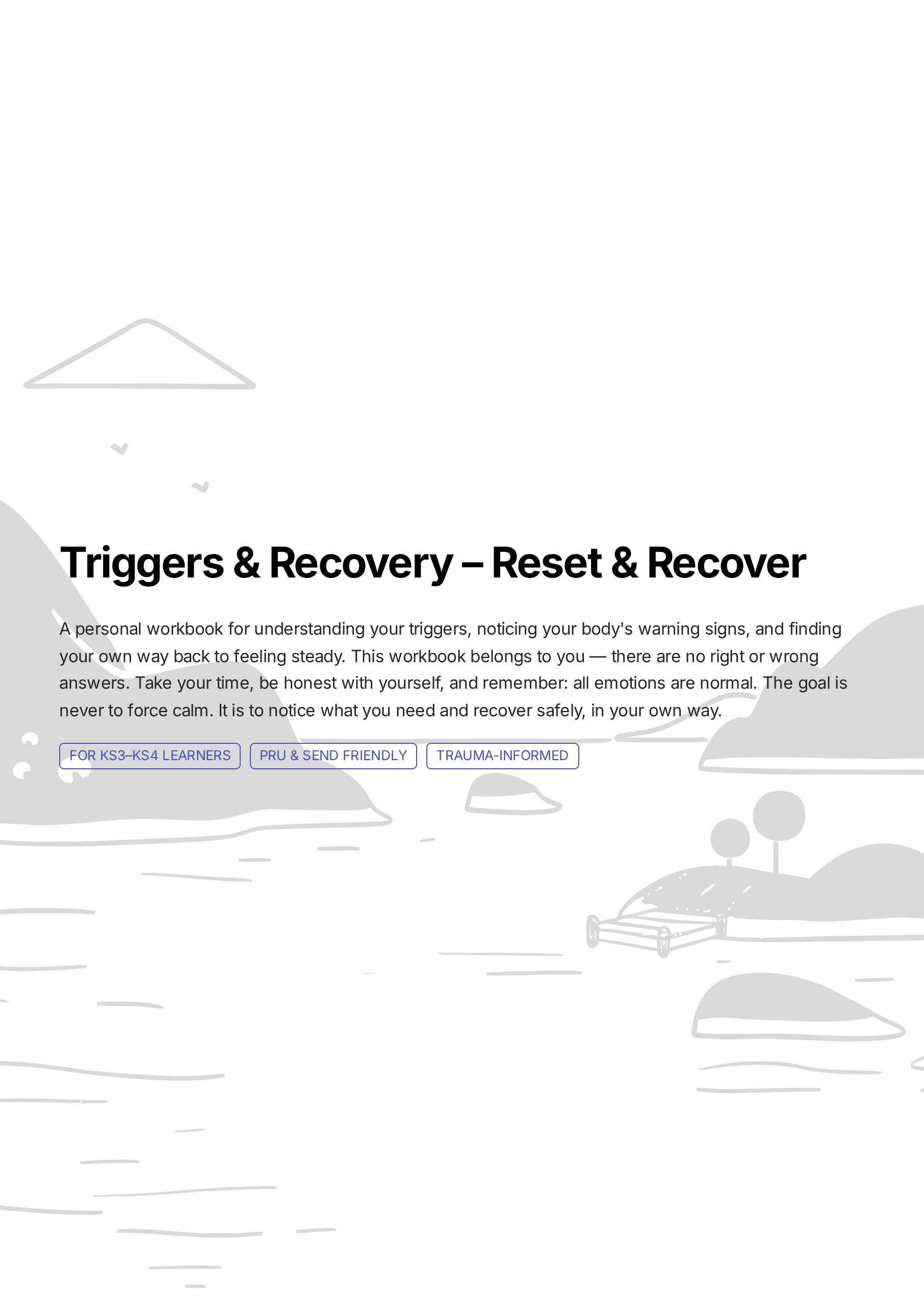 Triggers & Recovery | 8-Page Reset & Recover Wellbeing Workbook – PDFWorld